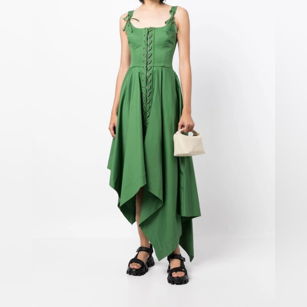 Monse Asymmetric Lace/Zip-Front Dress